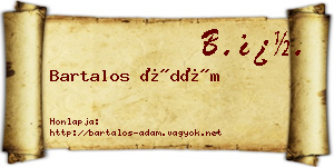 Bartalos Ádám névjegykártya
