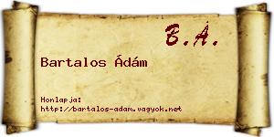 Bartalos Ádám névjegykártya